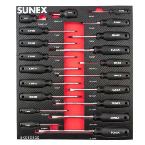 Phillips , Slotted & Torx Magnetic 20 Piece Screwdriver Set in EVA Foam Phillips , Slotted & Torx Magnetic 20 Piece Screwdriver Set in EVA Foam