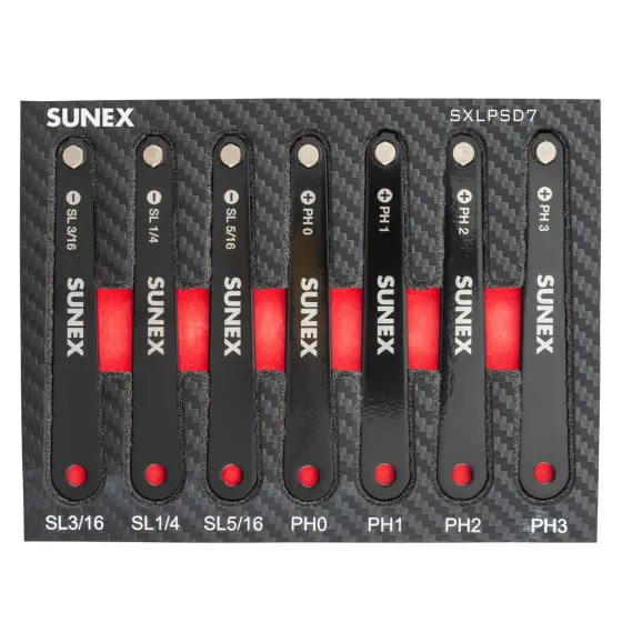 Sunex Tools Low Profile Diamond Coated Phillips & Slotted 7 Piece Screwdriver Set in EV SXLPSD7 Sunex Tools Low Profile Diamond Coated Phillips & Slotted 7 Piece Screwdriver Set in EV SXLPSD7