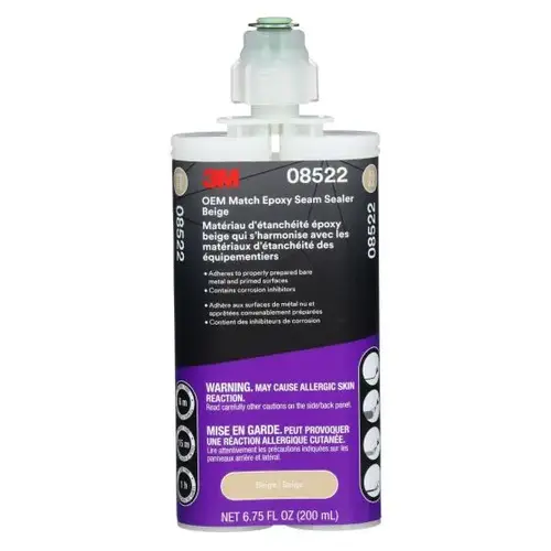 3M OEM Match Epoxy Seam Sealer 08522, Beige, 200 ml Cartridge, 6/Case 3M OEM Match Epoxy Seam Sealer 08522, Beige, 200 ml Cartridge, 6/Case