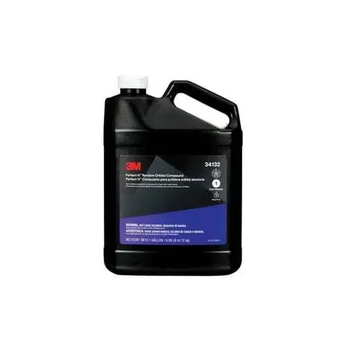 3M Perfect-It 34132 Random Orbital Compound, 1 gal Bottle, Liquid, White 3M Perfect-It 34132 Random Orbital Compound, 1 gal Bottle, Liquid, White