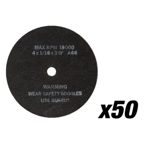4" Cut-Off Wheels, 4" x 1/16" x 3/8", 50 per Box 4" Cut-Off Wheels, 4" x 1/16" x 3/8", 50 per Box