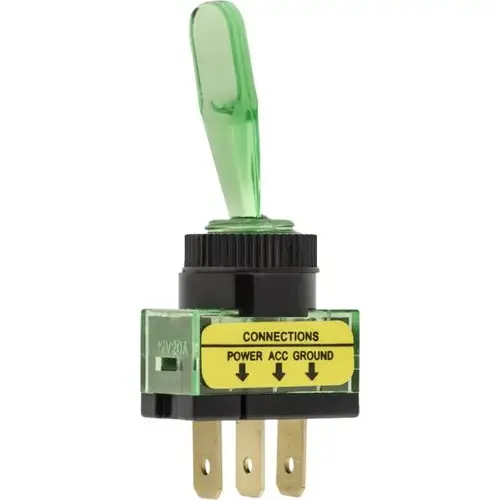 ILLUMINATED TOGGLE SWITCH-GREEN ILLUMINATED TOGGLE SWITCH-GREEN