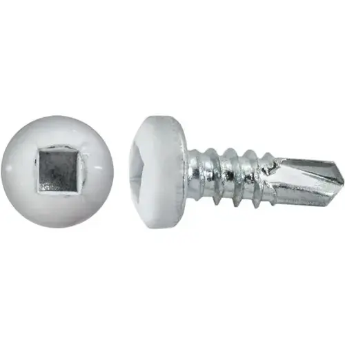 #8 X 1/2" SQUARE PAN SELF-DRILLING TEK ZINC WHITE PAINTED HEAD #8 X 1/2" SQUARE PAN SELF-DRILLING TEK ZINC WHITE PAINTED HEAD