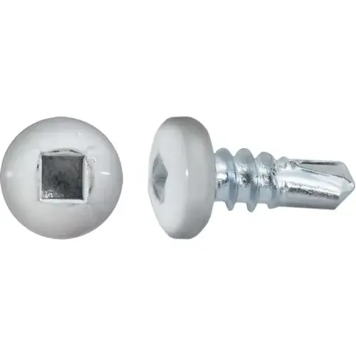 #10 X 1/2" SQUARE PAN SELF-DRILLING TEK ZINC WHITE PAINTED HEAD #10 X 1/2" SQUARE PAN SELF-DRILLING TEK ZINC WHITE PAINTED HEAD