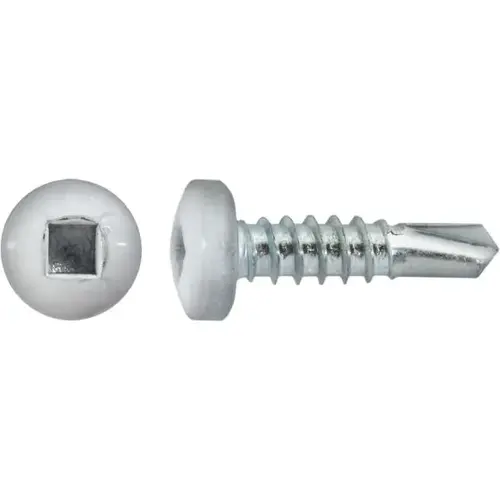 #10 X 3/4" SQUARE PAN SELF-DRILLING TEK ZINC WHITE PAINTED HEAD #10 X 3/4" SQUARE PAN SELF-DRILLING TEK ZINC WHITE PAINTED HEAD