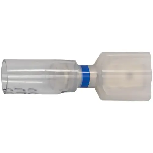 CRYSTAL CLEAR SEAL FULLY-INSULATED MALE - 16-14 AWG .250", BANDED BLUE CRYSTAL CLEAR SEAL FULLY-INSULATED MALE - 16-14 AWG .250", BANDED BLUE