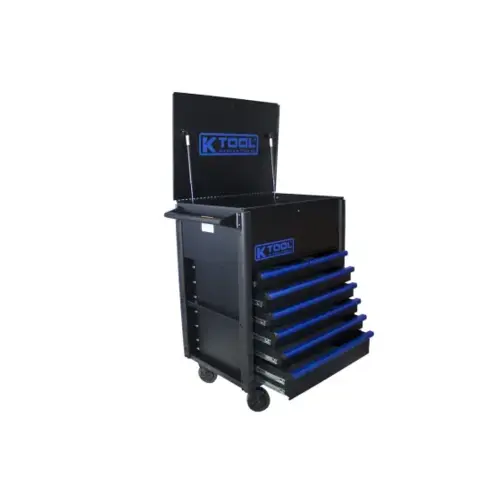 Service Cart Premium 7 Drawer 750 Pound (Matte Black/Blue) Service Cart Premium 7 Drawer 750 Pound (Matte Black/Blue)