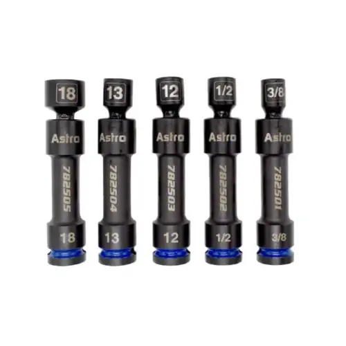 1/2 Inch Drive 12-Point Pinless Heavy-Duty Driveline Impact Socket Set 1/2 Inch Drive 12-Point Pinless Heavy-Duty Driveline Impact Socket Set