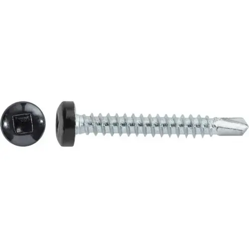#8 X 1-1/4" SQUARE PAN SELF-DRILLING TEK ZINC BLACK PAINTED HEAD #8 X 1-1/4" SQUARE PAN SELF-DRILLING TEK ZINC BLACK PAINTED HEAD