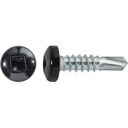 #10 X 3/4" SQUARE PAN SELF-DRILLING TEK ZINC BLACK PAINTED HEAD #10 X 3/4" SQUARE PAN SELF-DRILLING TEK ZINC BLACK PAINTED HEAD