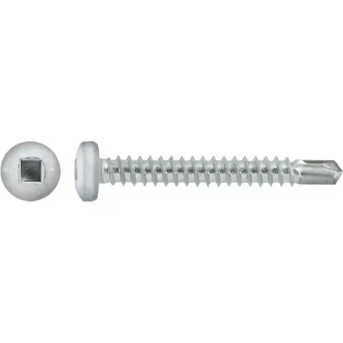 #10 X 1-1/2" SQUARE PAN SELF-DRILLING TEK ZINC WHITE PAINTED HEAD #10 X 1-1/2" SQUARE PAN SELF-DRILLING TEK ZINC WHITE PAINTED HEAD
