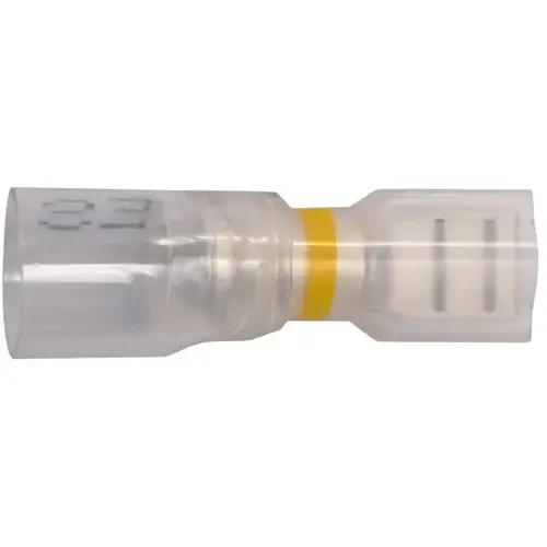 CRYSTAL CLEAR SEAL FULLY-INSULATED FEMALE - 12-10 AWG .250", BANDED YELLOW CRYSTAL CLEAR SEAL FULLY-INSULATED FEMALE - 12-10 AWG .250", BANDED YELLOW