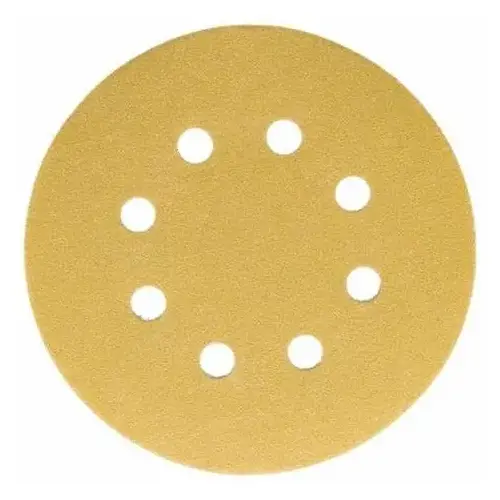 Gold - 5" 8 Hole Grip Disc Grit 100 Gold - 5" 8 Hole Grip Disc Grit 100