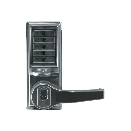 L1000 Series Mechanical Pushbutton Cylindrical Lever Lock, Bright Polished Chrome L1000 Series Mechanical Pushbutton Cylindrical Lever Lock, Bright Polished Chrome