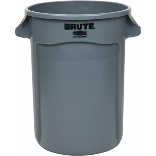 Round Polyethylene Trash Can, 32 Gal, Gray, 27.77" High Round Polyethylene Trash Can, 32 Gal, Gray, 27.77" High
