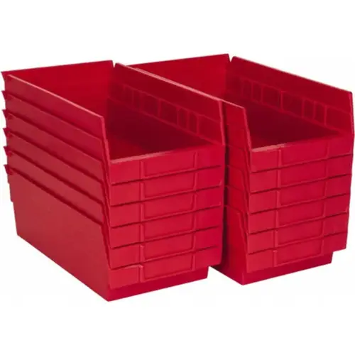 Shelf Bin, Red, 4 Inch x 11 5/8 Inch x 6 5/8 inch -12 Pack Shelf Bin, Red, 4 Inch x 11 5/8 Inch x 6 5/8 inch -12 Pack