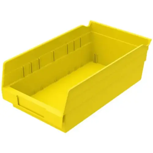 Shelf Bin, Yellow, 4" H x 11-5/8" L x 6-5/8" W Shelf Bin, Yellow, 4" H x 11-5/8" L x 6-5/8" W