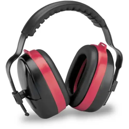 Multi-Position Noise Reducing Ear Muffs, Black/Red Multi-Position Noise Reducing Ear Muffs, Black/Red