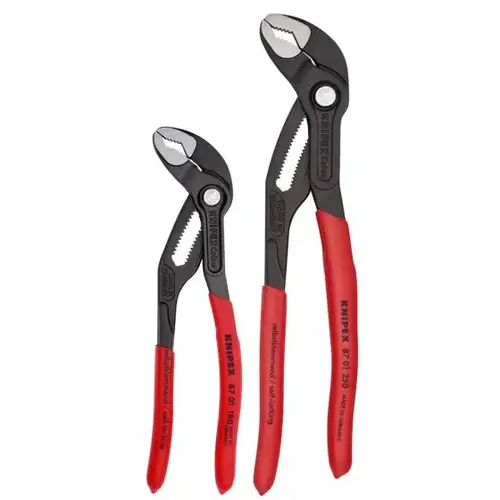 2 Pc Cobra Water Pump Pliers Set, Non-Slip Plastic 2 Pc Cobra Water Pump Pliers Set, Non-Slip Plastic