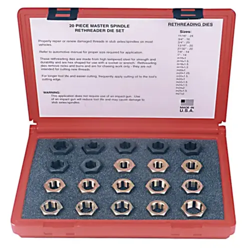 RETHREADER SPINDLE DIE SET 20PC RETHREADER SPINDLE DIE SET 20PC