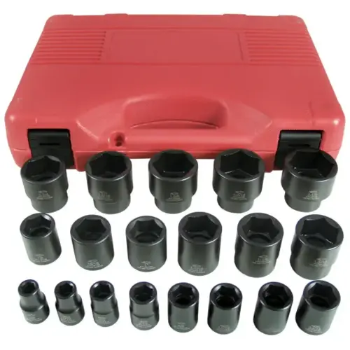 19 Piece 1/2" DR Short Impact Socket Set 19 Piece 1/2" DR Short Impact Socket Set