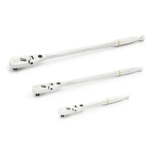 3 Piece 1/4 Inch, 3/8 Inch, 1/2 Inch Drive 120XP Locking Flex Head Ratchet Set 3 Piece 1/4 Inch, 3/8 Inch, 1/2 Inch Drive 120XP Locking Flex Head Ratchet Set