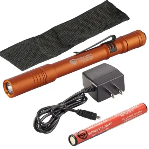 Stylus Pro USB LED 350 Lumen Penlight with 120V AC Charge Cord - Color Orange Stylus Pro USB LED 350 Lumen Penlight with 120V AC Charge Cord - Color Orange