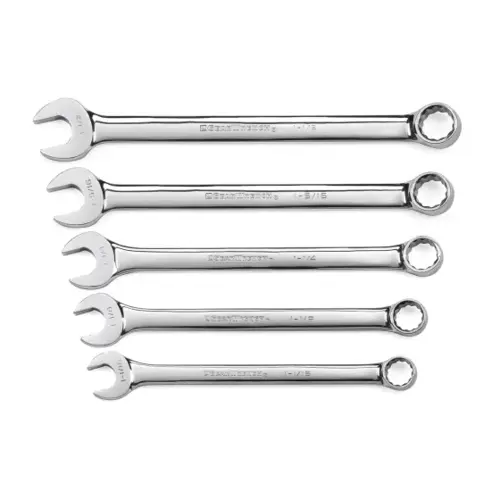 5 Piece SAE 12 Point Long Pattern Combination Wrench Set 5 Piece SAE 12 Point Long Pattern Combination Wrench Set