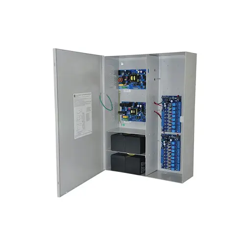 Access Power Controller, 115VAC 60Hz at 7A Input, One AL1012ULXB and One AL1024ULXB, 16 Fuse Protected Outputs 12VDC at 9.5A or 24VDC at 9.7A Access Power Controller, 115VAC 60Hz at 7A Input, One AL1012ULXB and One AL1024ULXB, 16 Fuse Protected Outputs 12VDC at 9.5A or 24VDC at 9.7A