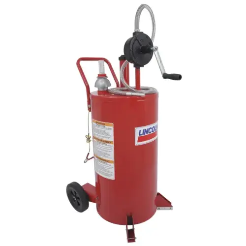 Steel Fuel Caddy with 2-Way Rotary Pump and 7 ft Hose, 25 Gallon, Red Steel Fuel Caddy with 2-Way Rotary Pump and 7 ft Hose, 25 Gallon, Red