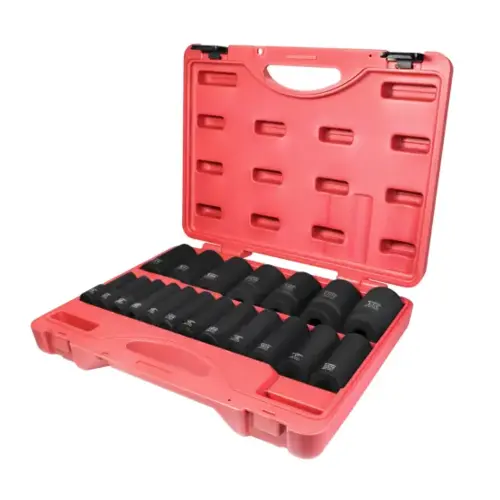 Socket Set Fractional Impact 1/2 in. Dr 19 Piece Deep Socket Set Fractional Impact 1/2 in. Dr 19 Piece Deep
