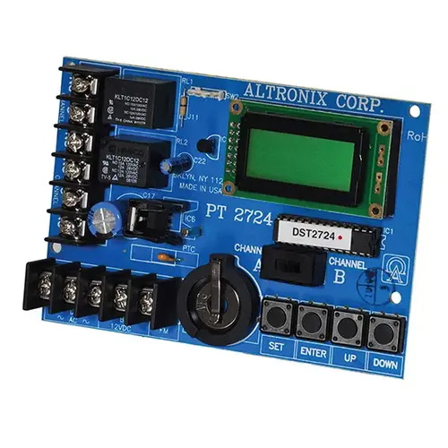 2 Channel Annual Event Timer, 365 Day 24 Hour, 12/24VAC/DC Input, Form C Relay Contacts rated 120VAC/28VDC at 10A 2 Channel Annual Event Timer, 365 Day 24 Hour, 12/24VAC/DC Input, Form C Relay Contacts rated 120VAC/28VDC at 10A