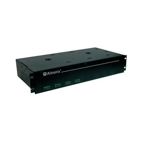 CCTV DC Rack Mount Power Supply, 115VAC 50/60Hz at 1.9A Input, 16 PTC Protected Outputs 6/15VDC at 10A Total Output Current, 2.5A Max per CCTV DC Rack Mount Power Supply, 115VAC 50/60Hz at 1.9A Input, 16 PTC Protected Outputs 6/15VDC at 10A Total Output Current, 2.5A Max per