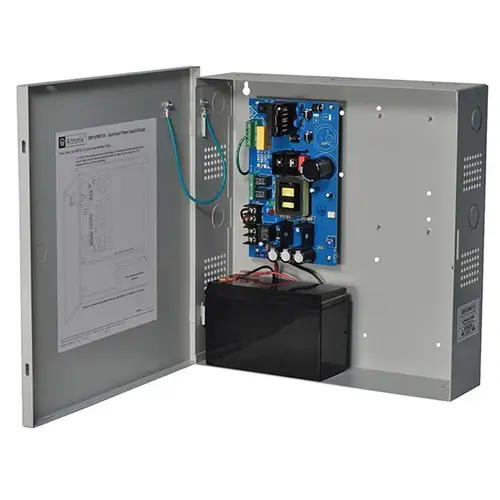 Supervised Power Supply/Charger, 115VAC 60Hz at 1.45A Input, Single 12VDC Output at 10A, Grey Enclosure Supervised Power Supply/Charger, 115VAC 60Hz at 1.45A Input, Single 12VDC Output at 10A, Grey Enclosure