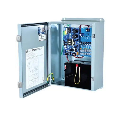 Video Surveillance UPS, 115VAC 60Hz at 3.5A Input, 16 PTC Protected Outputs, 12 Outputs at 24VAC, 4 Outputs at 12VDC, Weather Resistant Grey Enclosure Video Surveillance UPS, 115VAC 60Hz at 3.5A Input, 16 PTC Protected Outputs, 12 Outputs at 24VAC, 4 Outputs at 12VDC, Weather Resistant Grey Enclosure