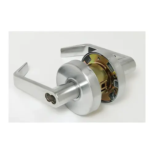 Entry Cylindrical SR Lever and Rose Lock with Small Format IC Prep Less Core Satin Chrome Finish