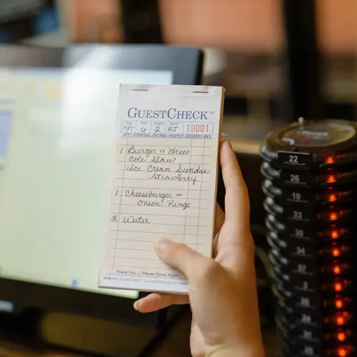 Ncco National Checking 3.5 Inch X 6.75 Inch 2 Part Interleaving Carbon Salmon Tint 13 Line Guest Check, 2500 Each