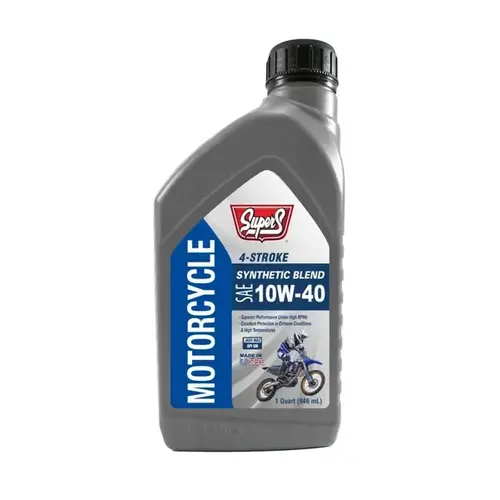 Super S 4-Cycle 10W-40 JASO MA2/SL Motorcycle Oil - 1 Qt Super S 4-Cycle 10W-40 JASO MA2/SL Motorcycle Oil - 1 Qt