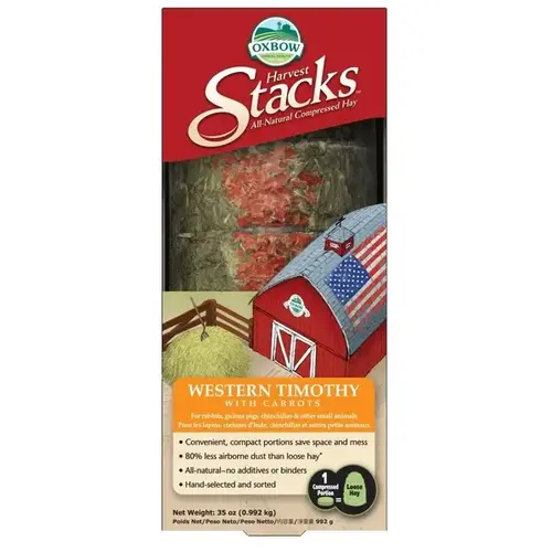 Oxbow Harvest Stacks - Western Timothy & Carrots - 35 oz Oxbow Harvest Stacks - Western Timothy & Carrots - 35 oz