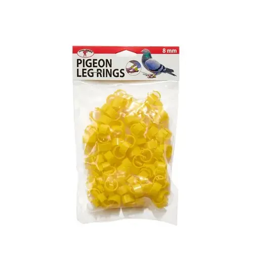 Plastic Pigeon Leg Rings - Yellow Plastic Pigeon Leg Rings - Yellow
