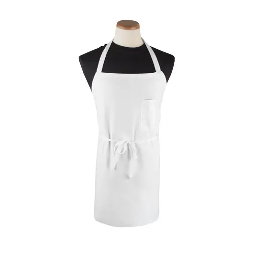 Ritz John Ritzenthaler Chef White With Pencil Pocket Bib Apron, 12 Each