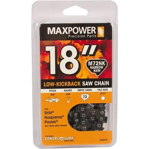 MaxPower 18" Chainsaw Chain Narrow Kerf for Husqvarna, Stihl, Poulan, & More MaxPower 18" Chainsaw Chain Narrow Kerf for Husqvarna, Stihl, Poulan, & More