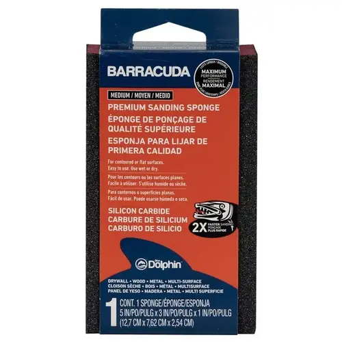 Barracuda Sanding Sponge 5x3x1 Medium - Red Barracuda Sanding Sponge 5x3x1 Medium - Red