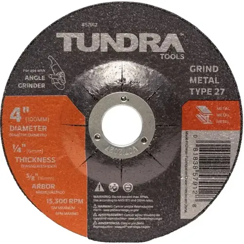 4" x 1/4" x 5/8" Type 27 (Metal) Abrasive Wheel 4" x 1/4" x 5/8" Type 27 (Metal) Abrasive Wheel