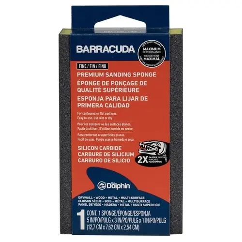 Barracuda Sanding Sponge 5x3x1 Fine - Yellow Barracuda Sanding Sponge 5x3x1 Fine - Yellow