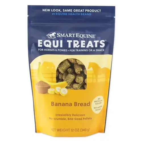 Equi-Treats Bite Sized Pellets Banana Bread Flavor - 12 oz Bag Equi-Treats Bite Sized Pellets Banana Bread Flavor - 12 oz Bag