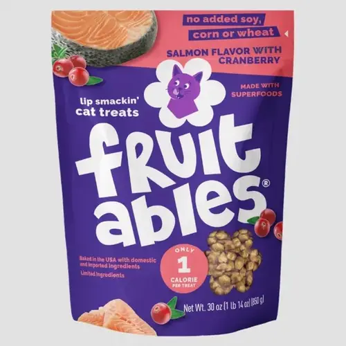 Fruitables Cat Treats Salmon Flavor w/ Cranberry - 30 oz Fruitables Cat Treats Salmon Flavor w/ Cranberry - 30 oz