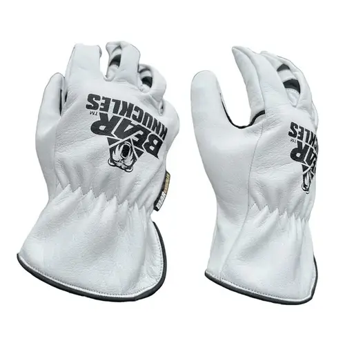 White Cowhide Leather Gloves - XL White Cowhide Leather Gloves - XL