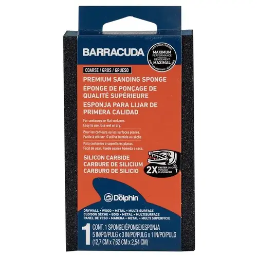 Barracuda Sanding Sponge 5x3x1 Coarse - Blue Barracuda Sanding Sponge 5x3x1 Coarse - Blue