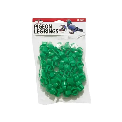 Plastic Pigeon Leg Rings - Green Plastic Pigeon Leg Rings - Green